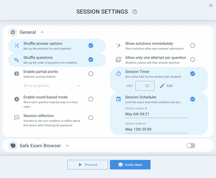 Create Safe Exams
