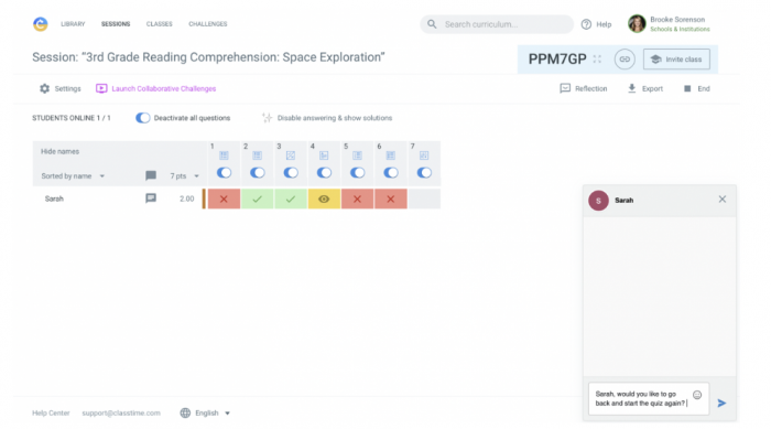 Session Dashboard